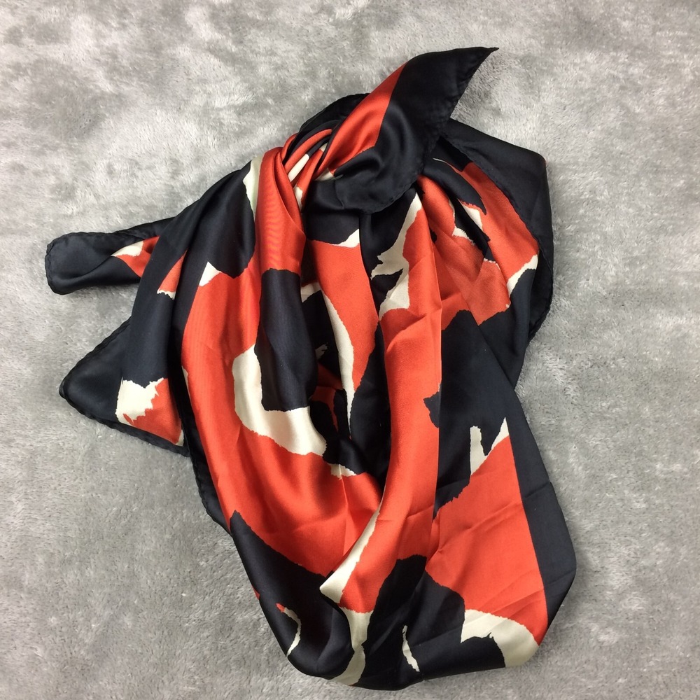 Joseph Ribkoff Scarf Red Black Abstract Designer‎ Print 27inx27in - Picture 7 of 8